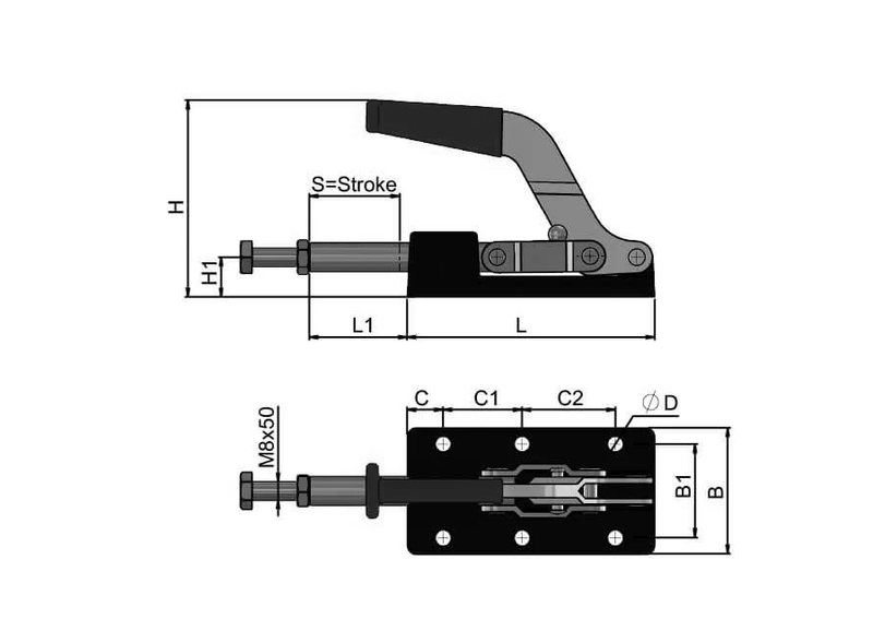 Push Pull Toggle Clamp – Cast Base For Welding Fixtures