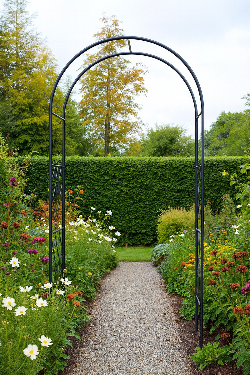 Round Garden Arch – Landscape 3.6m × 3.0m (Matt Black)2