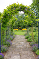 Round Gloss Black Steel Garden Pergola 1