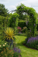 Round Gloss Black Steel Garden Pergola 2