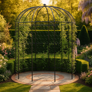Sussex Garden Arbour – Matt Black Galvanised Steel Arbour for Bench 1