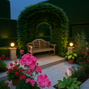 Sussex Garden Arbour – Matt Black Galvanised Steel Arbour for Bench 3