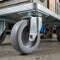 100mm Zinc Plated Swivel Retail Castor Wheel - Grey Rubber, 4-Hole Top Plate - 80kg Load Capacity