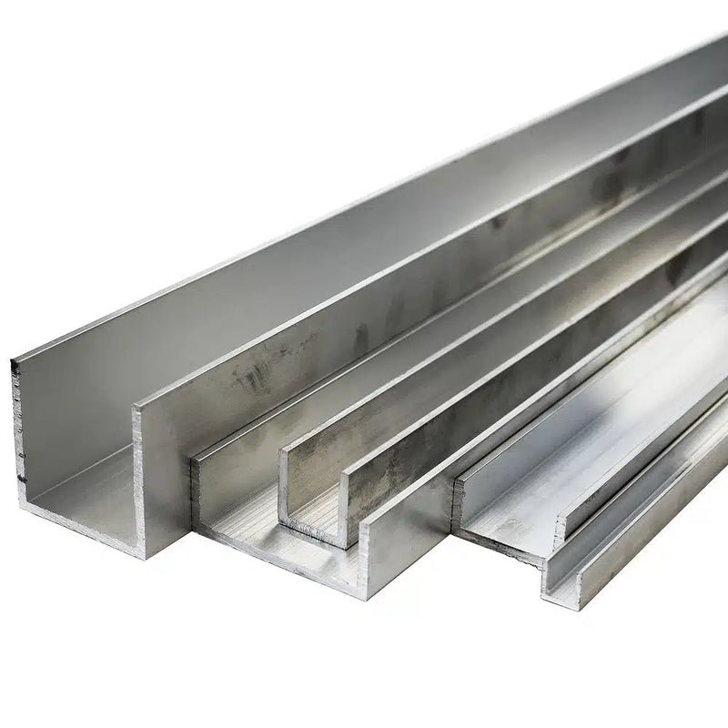 Heavy Duty 203.2mm x 76.2mm x 9.5mm x 12.7mm Aluminium Channel - High Strength 6082T6 Mill Finish