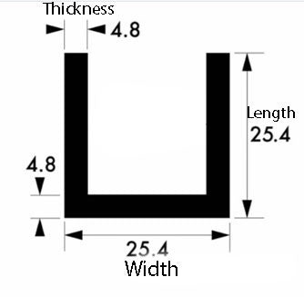 Premium Aluminium Channel – 25.4mm × 25.4mm × 4.76mm (1″ × 1″ × 3/16″) – 6063-T6 Alloy U-Profile, Lightweight, Corrosion-Resistant, Ideal for Framing, Trim & Fabrication