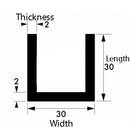 Premium Aluminium U-Channel – 30mm × 30mm × 2mm | Lightweight, Corrosion-Resistant 6063-T6 Alloy Profile for Structural, Fabrication & DIY Projects