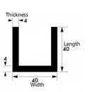 Heavy-Duty Brushed & Polished Aluminium Channel – 40mm x 40mm x 4mm – Premium Architectural-Grade Aluminum Angle Bar, Strong & Durable Metal Trim for DIY, Fabrication, Construction & Decorative Projects