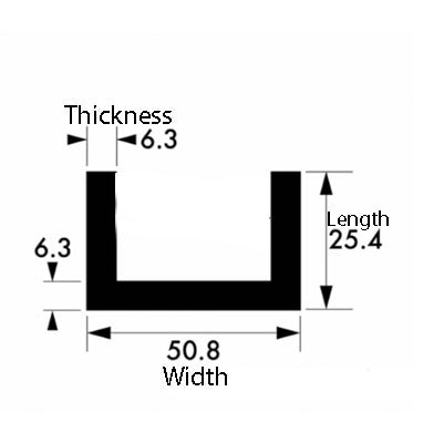 Engineered-Strength Brushed & Polished Aluminium Channel – 50.8mm x 25.4mm x 6.3mm (2" x 1" x 1/4") – Premium Heavy-Duty Aluminum Angle Bar, Strong Architectural Metal Profile for DIY, Fabrication, Construction & Decorative Projects