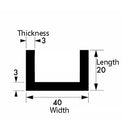 Superior-Quality Brushed & Polished Aluminium Channel – 40mm x 20mm x 3mm – Premium Heavy-Duty Aluminum Angle Bar, Durable Architectural Metal Trim for DIY, Fabrication, Construction & Decorative Projects