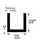 Ultra-Durable Polished & Brushed Aluminium Channel – 50.8mm x 50.8mm x 4.8mm (2" x 2" x 3/16") – Strong Aluminum Angle Bar, Reliable Architectural Metal Profile for DIY, Fabrication, Construction & Decorative Applications