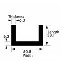 Superior-Build Brushed & Polished Aluminium Channel – 50.8mm x 38.1mm x 6.3mm (2" x 1 1/2" x 1/4") – Sturdy Aluminum Angle Profile, Durable Architectural Metal Bar for DIY, Fabrication, Construction & Decorative Use