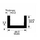 Architectural-Grade Brushed & Polished Aluminium Channel – 50.8mm x 25.4mm x 3.2mm (2" x 1" x 1/8") – Premium Heavy-Duty Aluminum Angle Bar, Strong Metal Trim for DIY, Fabrication, Construction & Decorative Projects