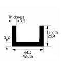 Industrial-Strength Brushed & Polished Aluminium Channel – 44.5mm x 25.4mm x 3.2mm (1 3/4" x 1" x 1/8") – Premium Heavy-Duty Aluminum Angle Bar, Durable Architectural Metal Trim for DIY, Fabrication, Construction & Decorative Projects