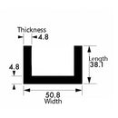 High-Strength Brushed & Polished Aluminium Channel – 50.8mm x 38.1mm x 4.8mm (2" x 1 1/2" x 3/16") – Durable Heavy-Duty Aluminum Angle Profile, Reliable Architectural Metal Strip for DIY, Fabrication, Construction & Decorative Use