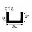 Premium-Grade Brushed & Polished Aluminium Channel – 38.1mm x 19mm x 3.2mm (1 1/2" x 3/4" x 1/8") – Heavy-Duty Aluminum Angle Bar, Durable Architectural Metal Trim for DIY, Fabrication, Construction & Decorative Projects