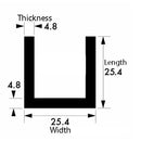 Aluminium Channel 25.4mm x 38.1mm x 3.2mm (1" x 1 1/2" x 1/8") – Brushed Polished Architectural Metal Trim, High-Quality Aluminum Angle for DIY, Construction, Fabrication & Decorative Projects