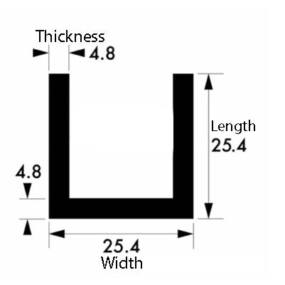 Aluminium Channel 25.4mm x 38.1mm x 3.2mm (1" x 1 1/2" x 1/8") – Brushed Polished Architectural Metal Trim, High-Quality Aluminum Angle for DIY, Construction, Fabrication & Decorative Projects