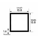 High-Quality Aluminium Square Tube | 15.8mm x 15.8mm x 1.6mm | Precision Cut, Rust-Resistant & Versatile for Industrial & DIY Applications