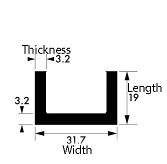 Premium 31.7mm x 19mm x 3.2mm Aluminium Channel – Strong & Durable, Ideal for Structural & Custom Applications