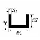 Premium Brushed & Polished Aluminium Channel – 31.7mm x 25.4mm x 3.2mm (1 1/4" x 1" x 1/8") – Strong Aluminum Angle Bar, Durable Architectural Metal Trim for DIY, Construction, Fabrication & Decorative Projects