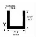 Architectural-Grade Brushed & Polished Aluminium Channel – 31.7mm x 31.7mm x 3.2mm (1 1/4" x 1 1/4" x 1/8") – Premium Aluminum Angle Bar, Durable Metal Trim for DIY, Fabrication, Construction & Decorative Projects