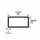 Heavy-Duty 50mm x 25mm x 3mm Aluminium Rectangular Tube – Strong & Corrosion-Resistant Metal Tubing