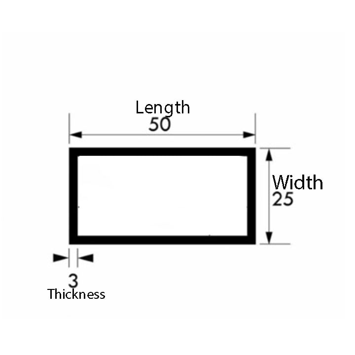 Heavy-Duty 50mm x 25mm x 3mm Aluminium Rectangular Tube – Strong & Corrosion-Resistant Metal Tubing