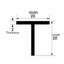 High-Strength Aluminium T-Section – 20mm x 20mm x 2mm – Ideal for Metalwork & Structural Use