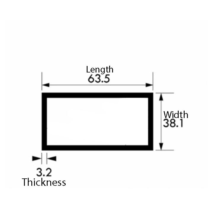 Precision-Cut Aluminium Rectangular Tube – 2 ½" x 1 ½" x 10swg (63.5mm x 38.1mm x 3.2mm) | Ultra-Durable, Rust-Proof & Lightweight Tubing for Industrial Fabrication, Construction, Furniture & DIY Projects