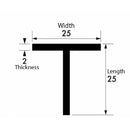 Heavy-Duty Aluminium T-Section – 25mm x 25mm x 2mm – Perfect for DIY & Industrial Applications
