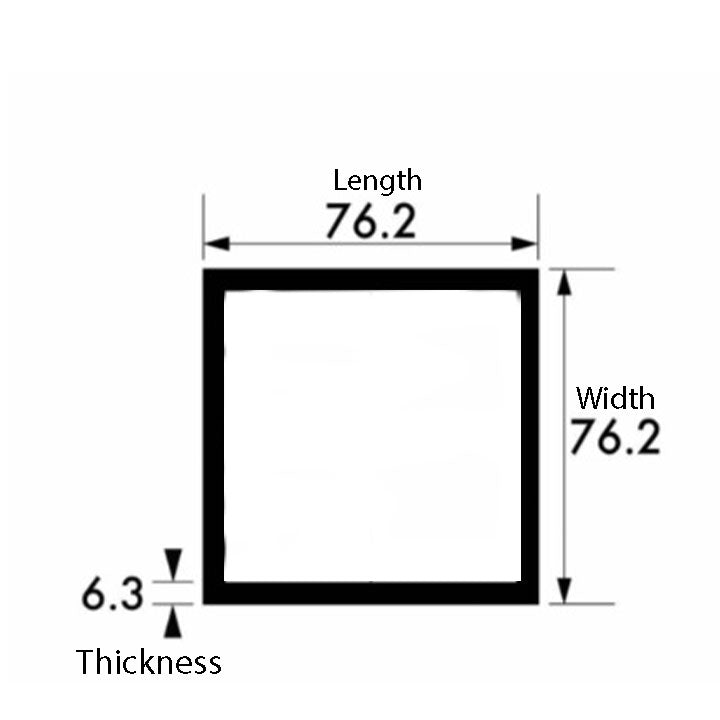 Heavy-Duty Aluminium Square Tube 76.2mm x 76.2mm x 6.3mm | Strong, Weldable Metal for Industrial, Structural & DIY Projects