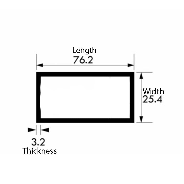 Premium 76.2mm x 25.4mm x 3.2mm Aluminium Tube – Sturdy, Weatherproof & Versatile for Structural & Mechanical Uses