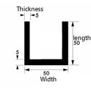High-Quality 50mm x 50mm x 5mm Aluminium Channel - Extruded Aluminium, Durable and Lightweight, for Structural Applications