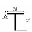 Aluminium T Section Bar 50.8mm x 50.8mm x 6.3mm (2" x 2" x 1/4") – High Strength Alloy – Industrial Grade for Construction, Fabrication, DIY Projects
