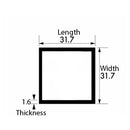Premium 31.7mm x 31.7mm x 1.6mm Aluminium Square Tube – Durable, Corrosion-Resistant, Ideal for Structural and Home Improvement Uses