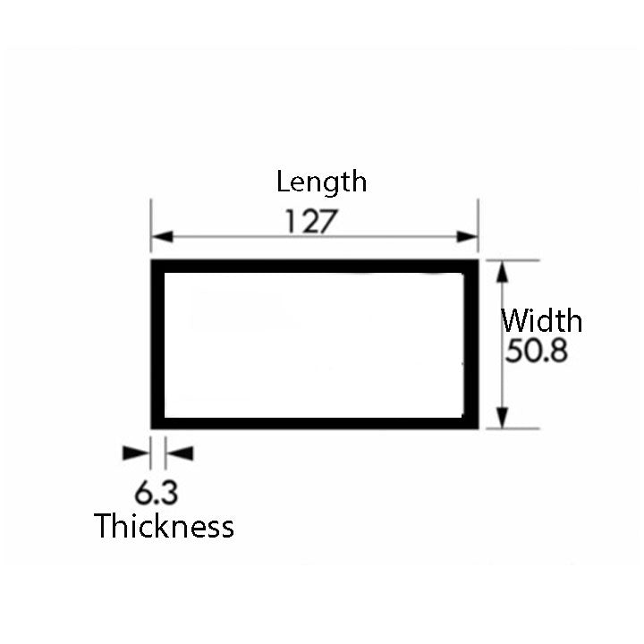 Premium Aluminium Rectangular Tube – 127mm x 50.8mm x 6.3mm (5" x 2" x 1/4") – Perfect for Fabrication, Construction & Engineering