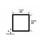 Premium Aluminium Square Tube – 60mm x 60mm x 4mm – Plain Finish Heavy-Duty Box Section, Corrosion-Resistant Lightweight Metal Tubing for DIY Projects, Modern Furniture & Structural Builds