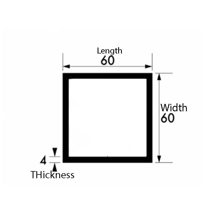 60mm x 60mm x 4mm Aluminium Square Tube – High-Strength, Durable Metal for Structural and Custom Fabrication Projects