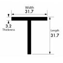 31.7mm x 31.7mm x 3.2mm Aluminium T-Section – High-Quality, Rust-Resistant & Precision Cut for Structural Use