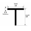 Premium Aluminium T-Section – 19mm x 19mm x 3.2mm (3/4" x 3/4" x 1/8") – Heavy-Duty, Corrosion-Resistant & Precision Cut