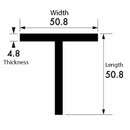 Premium Aluminium T-Section – 50.8mm x 50.8mm x 4.8mm (2" x 2" x 3/16") – High-Strength, Corrosion-Resistant & Precision Cut