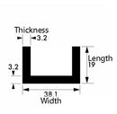 Premium Aluminium Channel – 38.1mm x 19mm x 3.2mm Industrial Grade, Heavy Duty with Standard Mill Finish