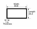 Brushed Polished Aluminium Rectangular Tube 50.8mm × 25.4mm × 1.6 mm – Premium Alloy Section