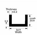 Premium 34.9mm x 25.4mm x 3.2mm Aluminium Channel – Strong, Durable for Custom Fabrication & Structural Applications