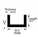 Durable 50.8mm x 12.7mm x 3.2mm Aluminium Channel – Precision-Cut Extrusion for Structural and Industrial Applications