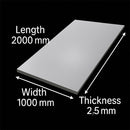 Heavy-Duty 304 Stainless Steel Sheet – 2mm Thick, 2500mm x 1250mm, 2B Finish, High Tensile Strength