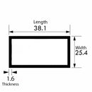 Strong Aluminium Rectangular Tube – 38.1mm x 25.4mm x 1.6mm (1 1/2" x 1" x 16swg) |  Lightweight & Corrosion-Resistant Metal Tubing for DIY, Furniture, Construction & Industrial Projects