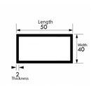 Industrial Grade Aluminium Rectangular Tube – 50mm x 40mm x 2mm | High-Strength, Lightweight & Corrosion-Resistant Metal Tubing for Machinery, Construction, Furniture Frames & DIY Projects
