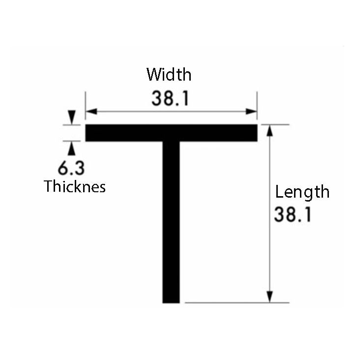 Premium Aluminium T-Section – 38.1mm x 38.1mm x 6.3mm – High-Strength, Lightweight & Weatherproof