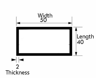 Aluminium Rectangular Tube 50mm × 40mm × 2 mm – Brushed Polished Finish for Furniture & Displays